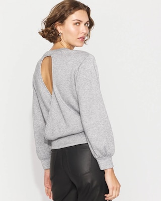 Lurex Puff Sleeve Snit Top click to view larger image.