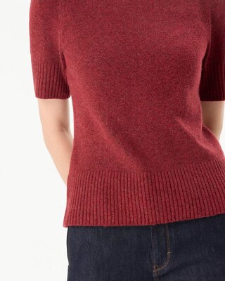 Crew Neck Elbow Sleeve Pullover click to view larger image.