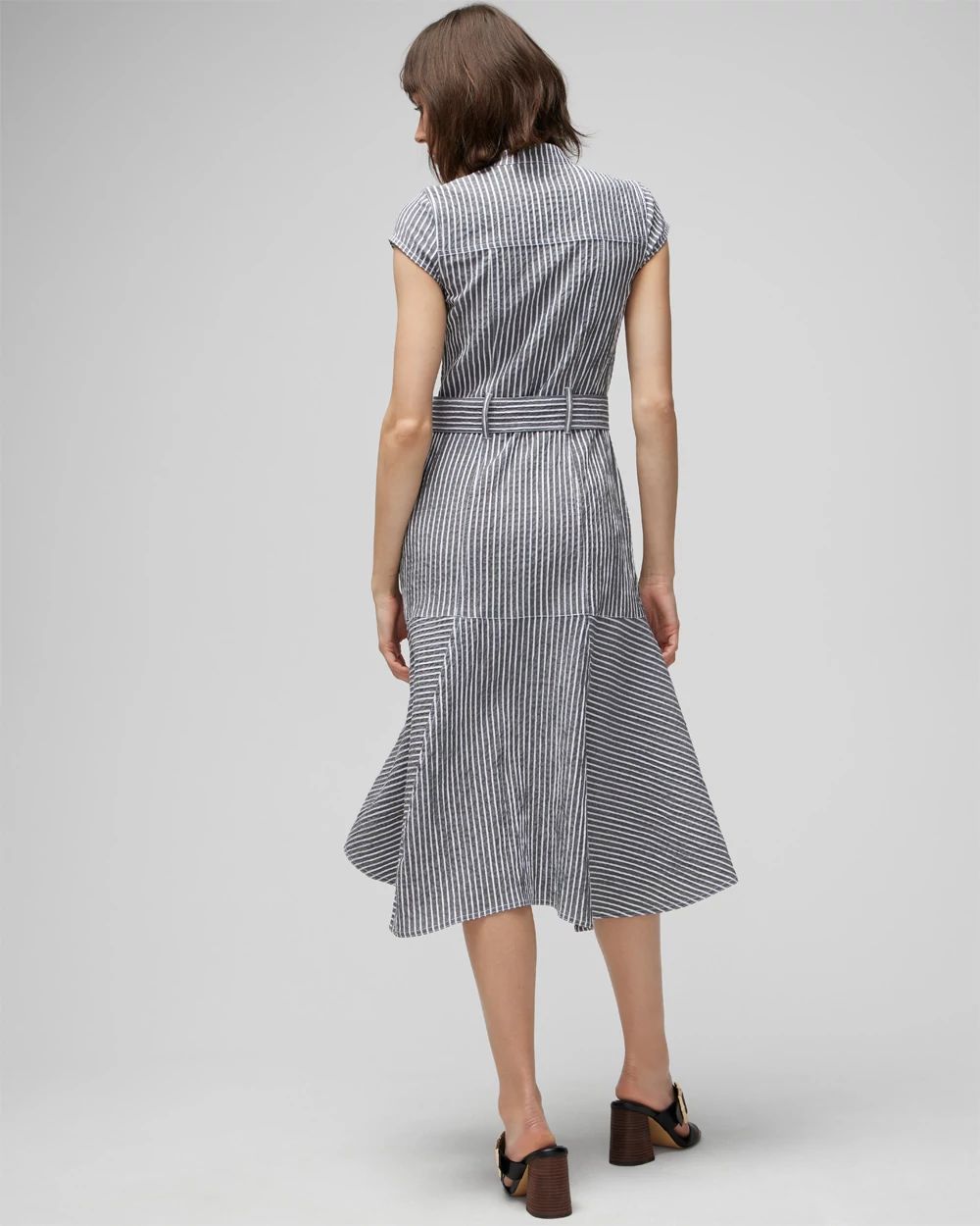 Seersucker Utility Midi Dress