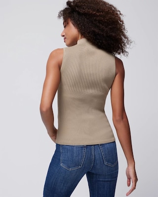 Sleeveless Cutout Mockneck
