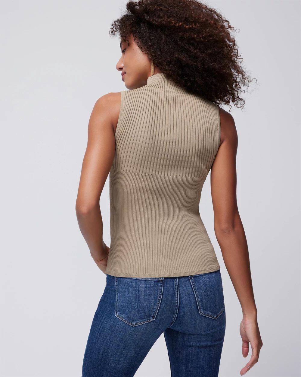 Sleeveless Cutout Mockneck