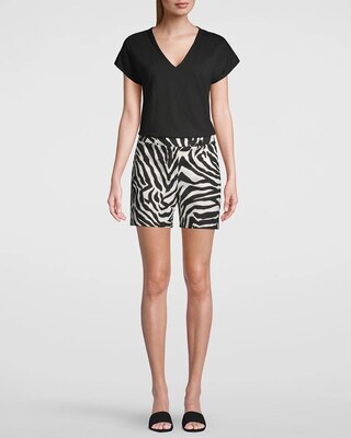 Smooth Stretch Tropical-Print Mid-Rise 5-Inch Shorts