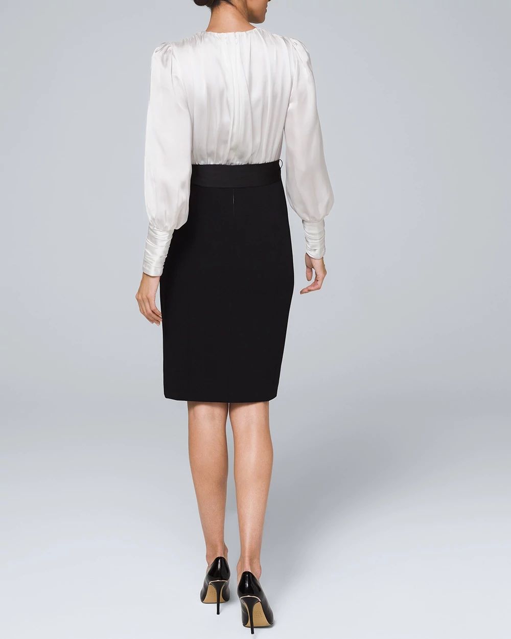 Body Perfecting Mixed-Media Sheath Dress