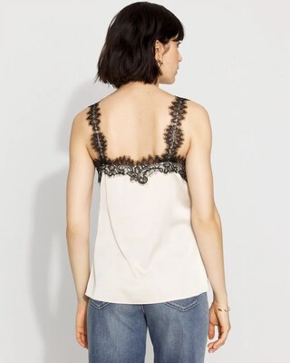 Petite Lace Trimmed Satin Camisole click to view larger image.