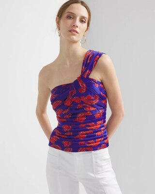 One-Shoulder Pleated Bustier