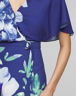 Cape Belted Maxi With Slit Dress