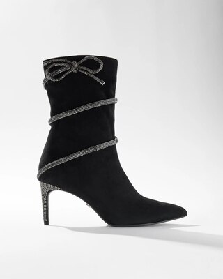 Crystal Bow Heel Bootie