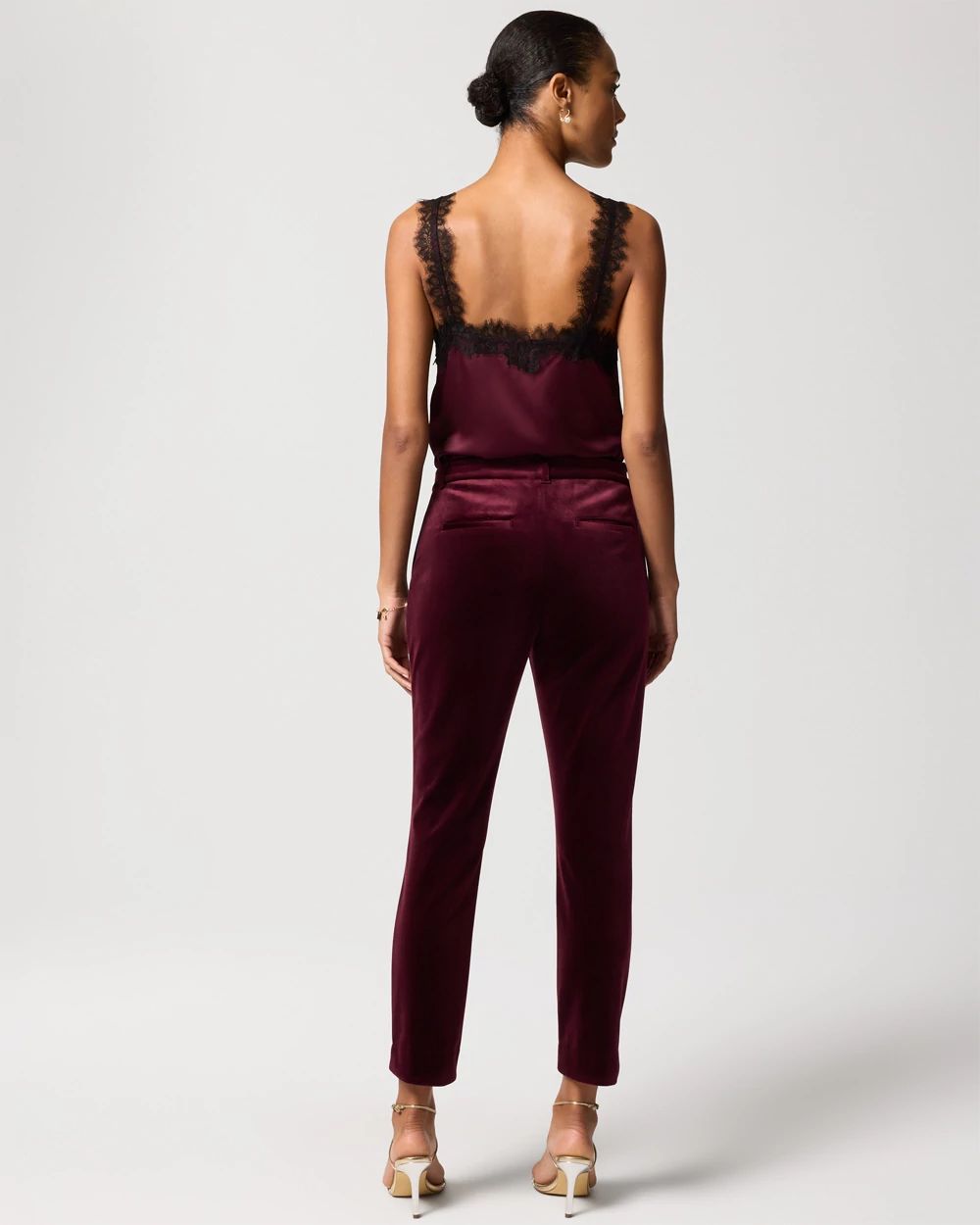 Elle Velvet Slim Ankle Pant click to view larger image.