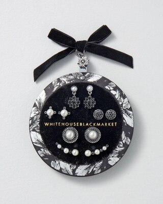 Hematite & Pearl 5-Pack Earrings