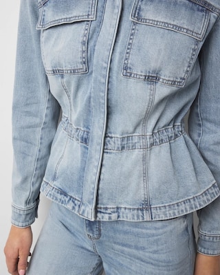 Petite Cinched-Waist Denim Jacket click to view larger image.