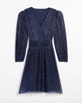 Long Sleeve Metallic Sparkle Mini Dress