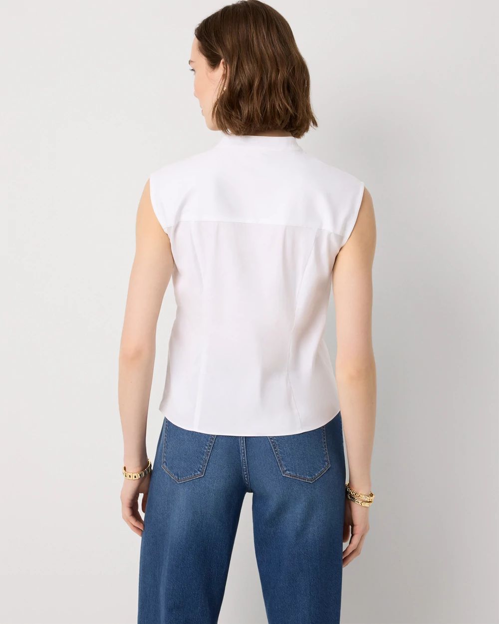 Stretch Poplin Twist Front Shell click to view larger image.