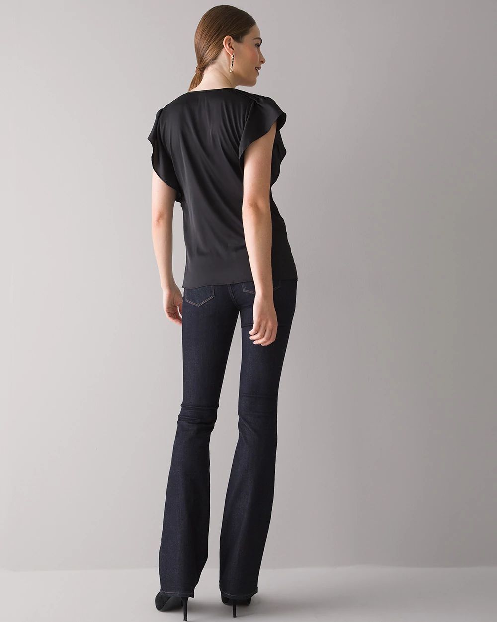 Flutter-Sleeve V-Neck Top