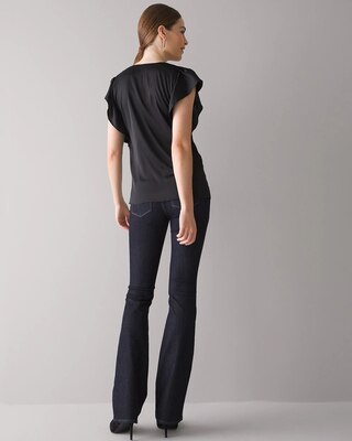 Flutter-Sleeve V-Neck Top