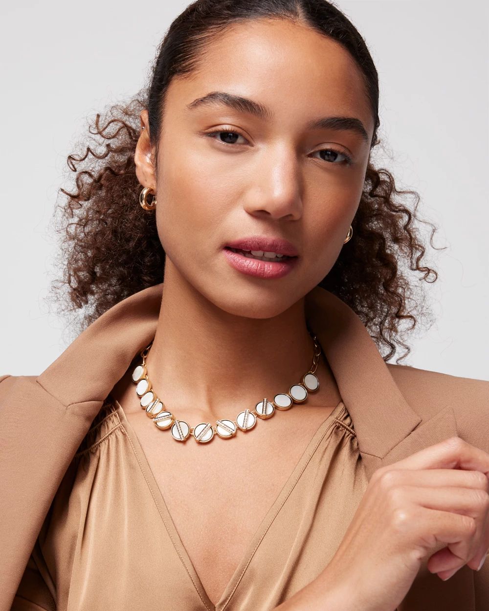 Circle Pearl Chain Necklace