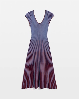 V-neck Midi Sweater Dress click to view larger image.