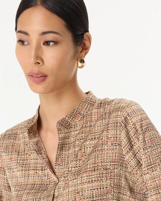 Chest Pocket Satin Shirt click to view larger image.