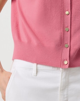 Short Sleeve Button Front Cardigan click to view larger image.