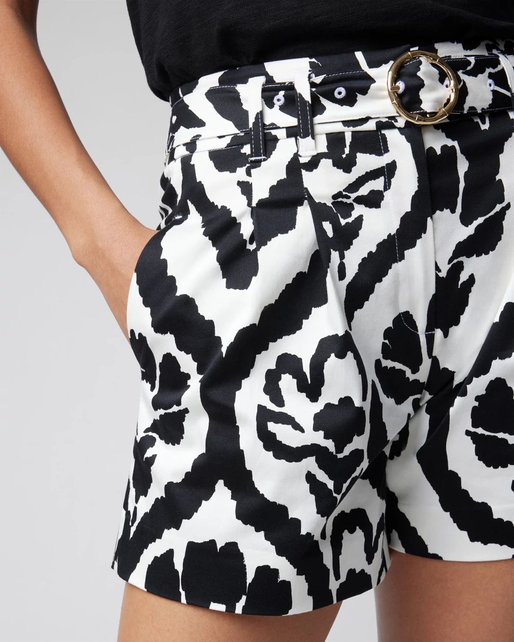 Extra High-Rise Belted Sateen Short