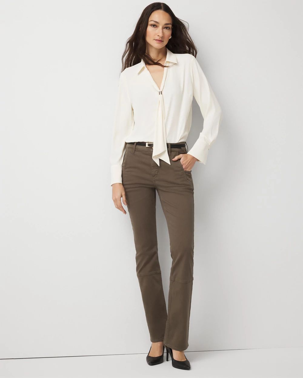 Pret Zip Hem High Rise Bootcut Jean