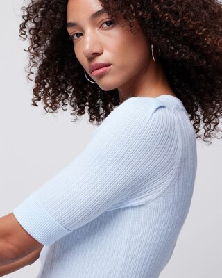 Cashmere-Blend Elbow-Sleeve Sweater
