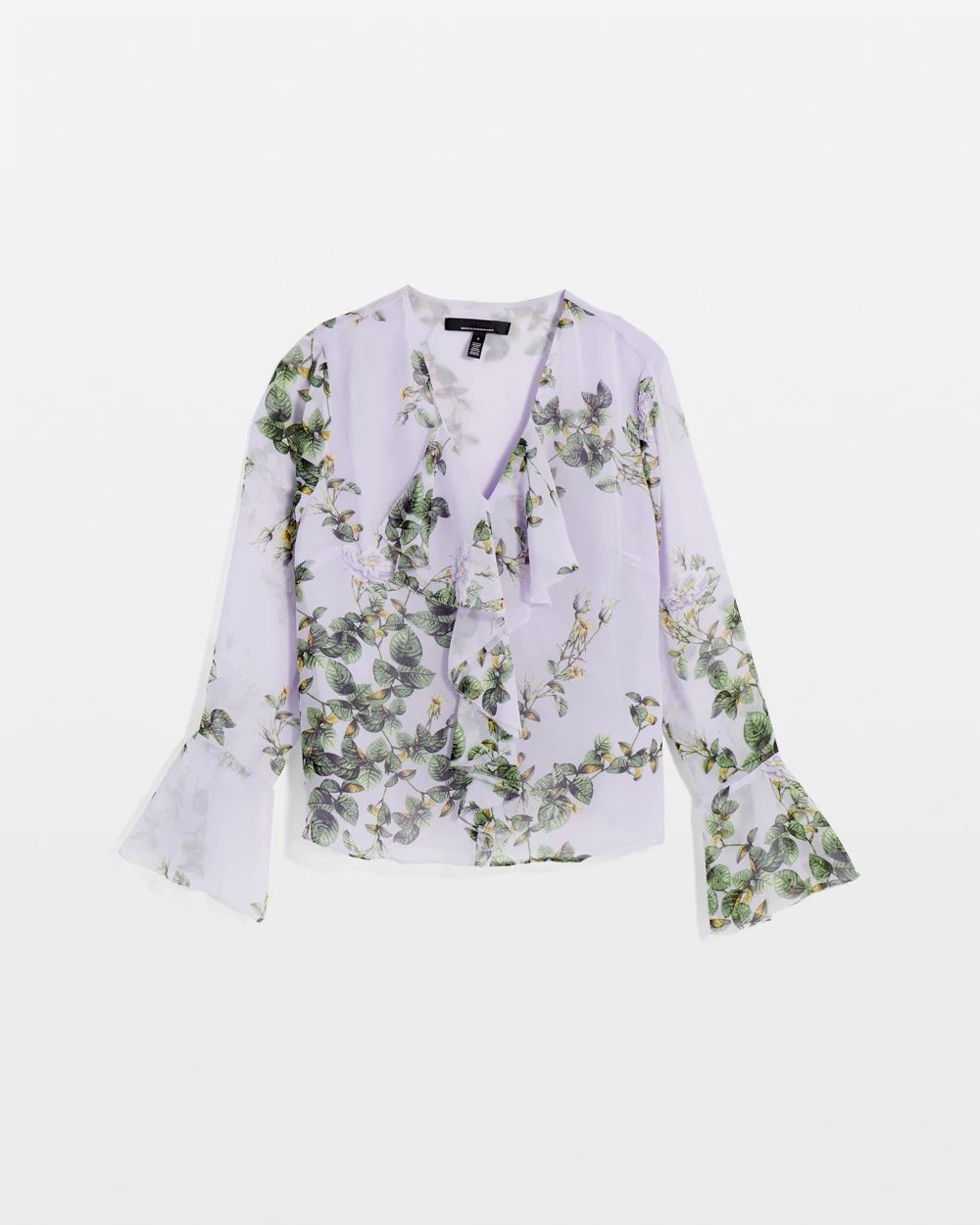 Petite Floral Ruffle Blouse