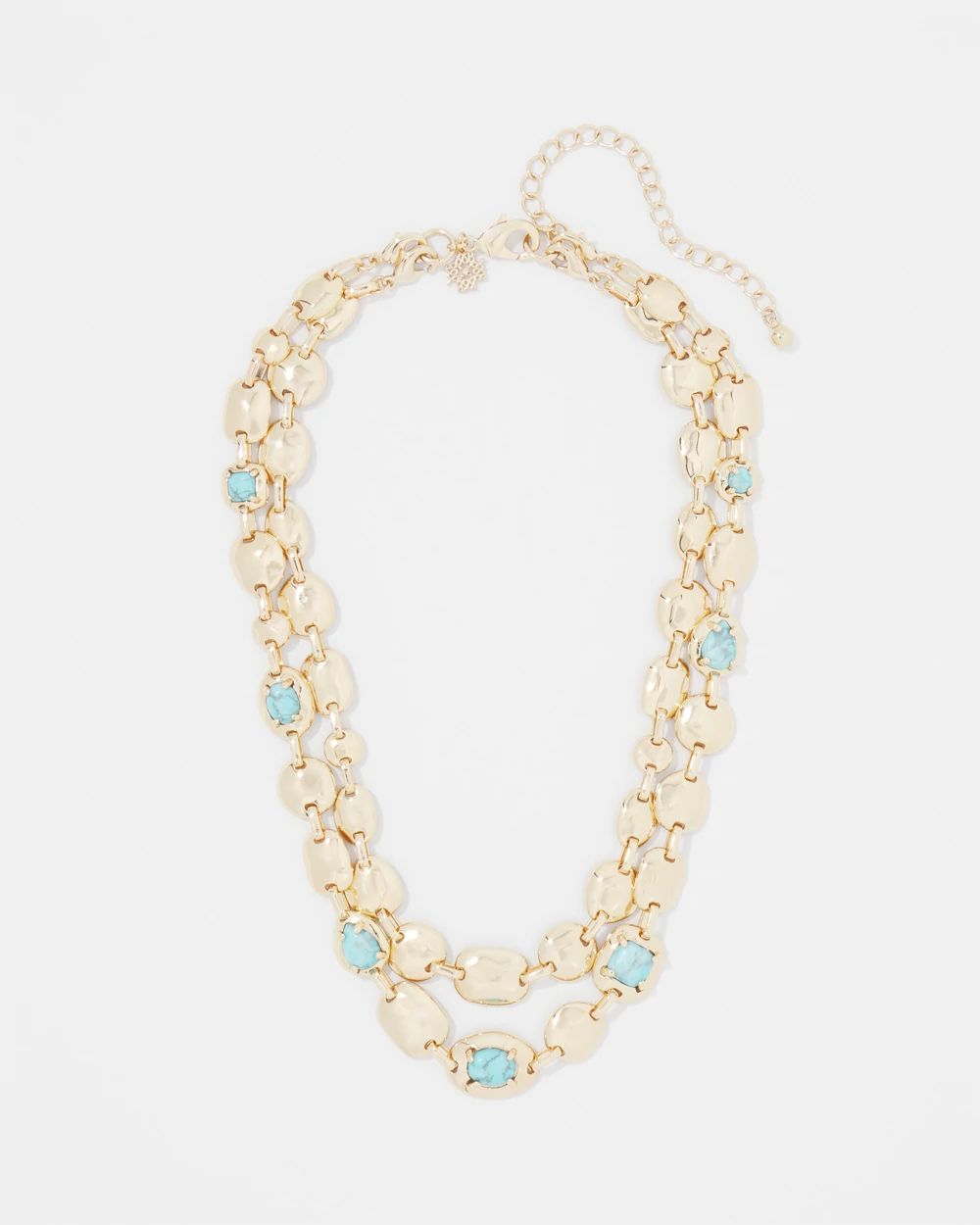 Turquoise + Gold Multistrand Necklace