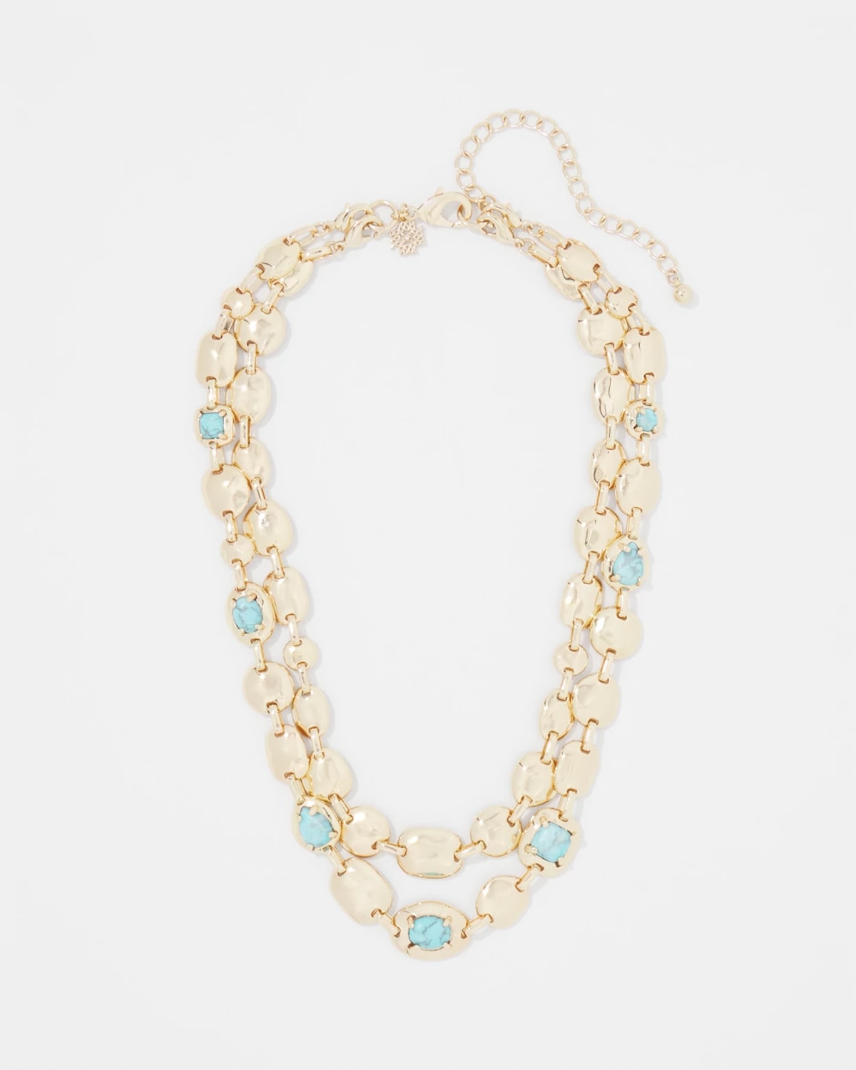 White House Black Market Turquoise + Gold Multistrand Necklace | In Blue