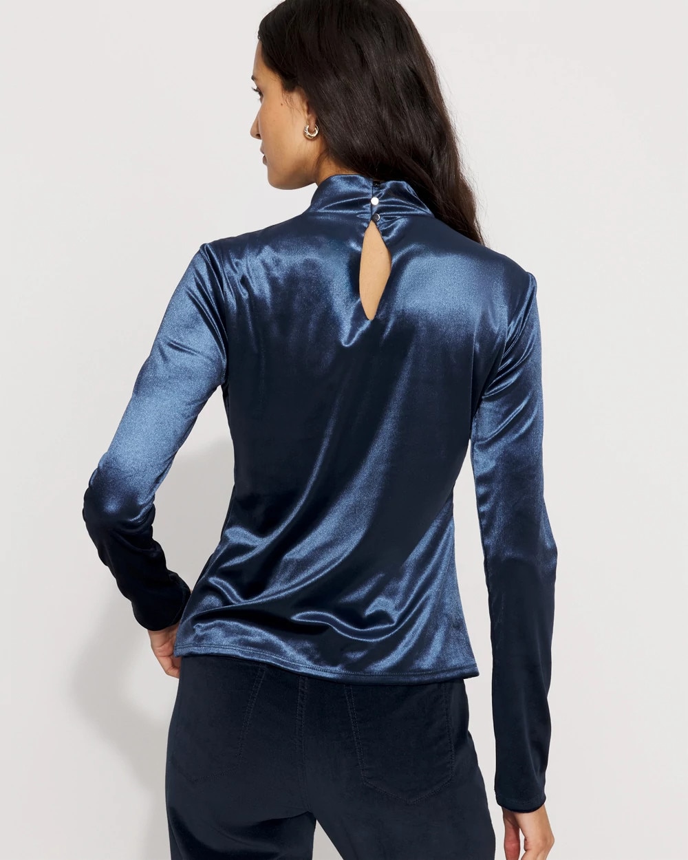 WHBM FORME™ Twist Neck Velvet Top