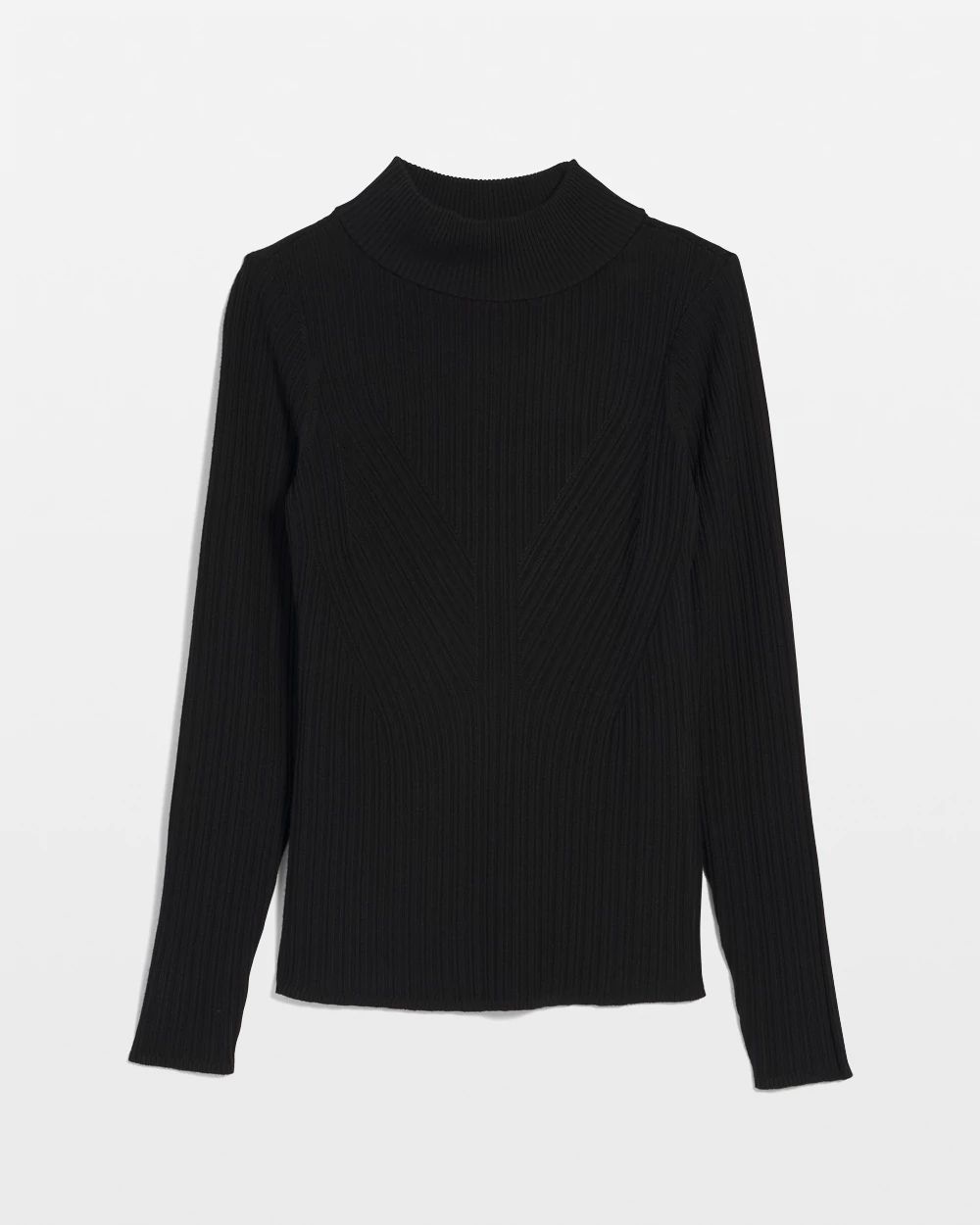 Petite Essential Mock Neck Rib Sweater click to view larger image.