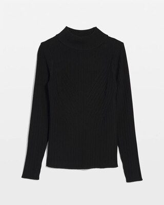 Petite Essential Mock Neck Rib Sweater click to view larger image.