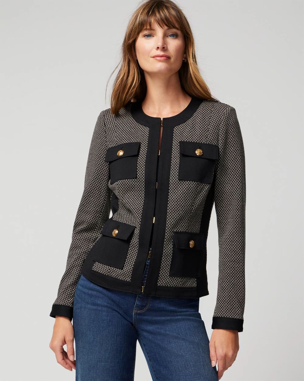 Petite WHBM® Jacquard Knit Stylist Jacket