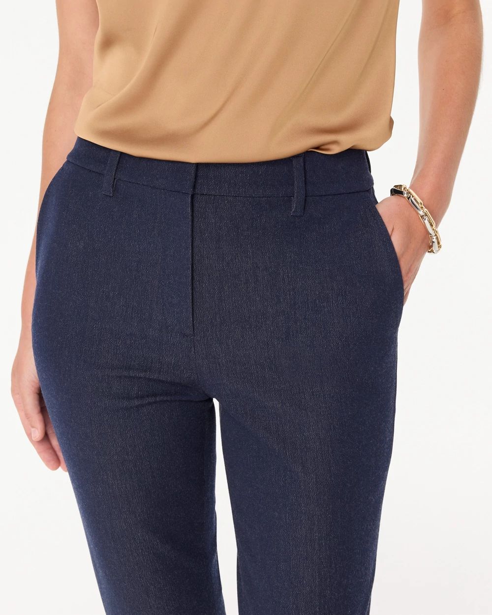 Denim-Look Elle Slim Ankle Pant click to view larger image.
