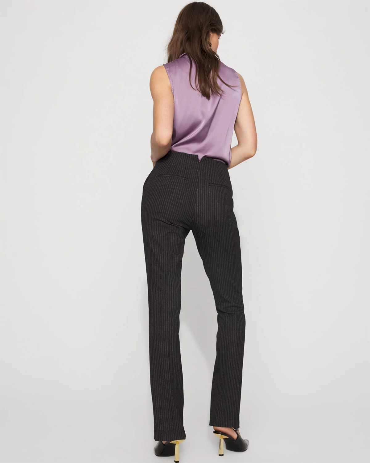 White House Black Market Pinstripe Denim-look Slim Bootcut Pants