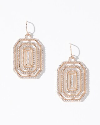 Art Deco Goldtone Pavé Drop Earrings click to view larger image.