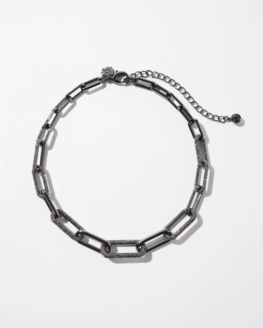 Hematite Crystal Links Short Strand Necklace
