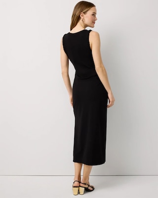 Ruched Sleeveless Midi Dress click to view larger image.