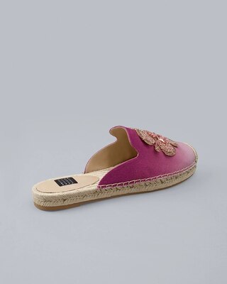 Jeweled Floral Ombre Espadrille Slides