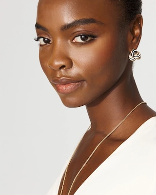 Braided Gold Corded Inlay Earrings click to view larger image.