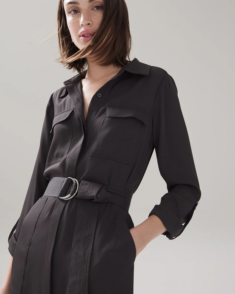 Black Soft Shirtdress