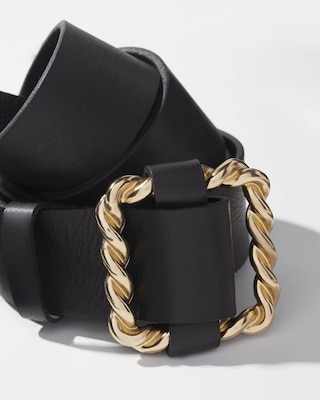 Twisted Buckle Denim Belt