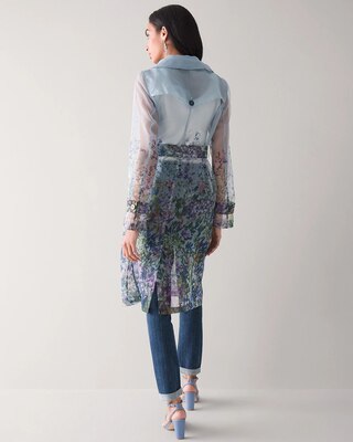 Organza Printed Trench Coat