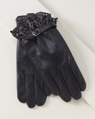 Lace Cuff Leather Gloves