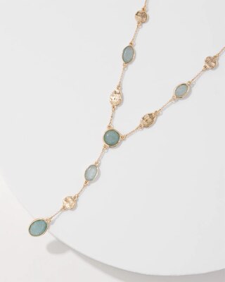 Blue Stone Y Necklace click to view larger image.