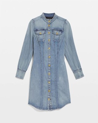 Long Sleeve Denim Shirt Dress click to view larger image.