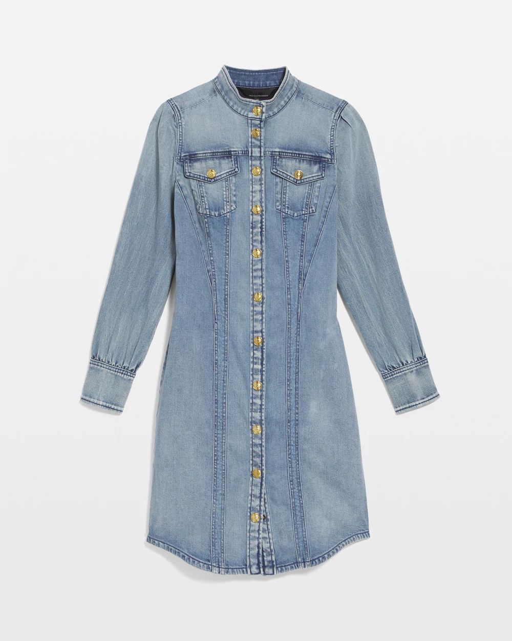 Long Sleeve Denim Shirt Dress click to view larger image.