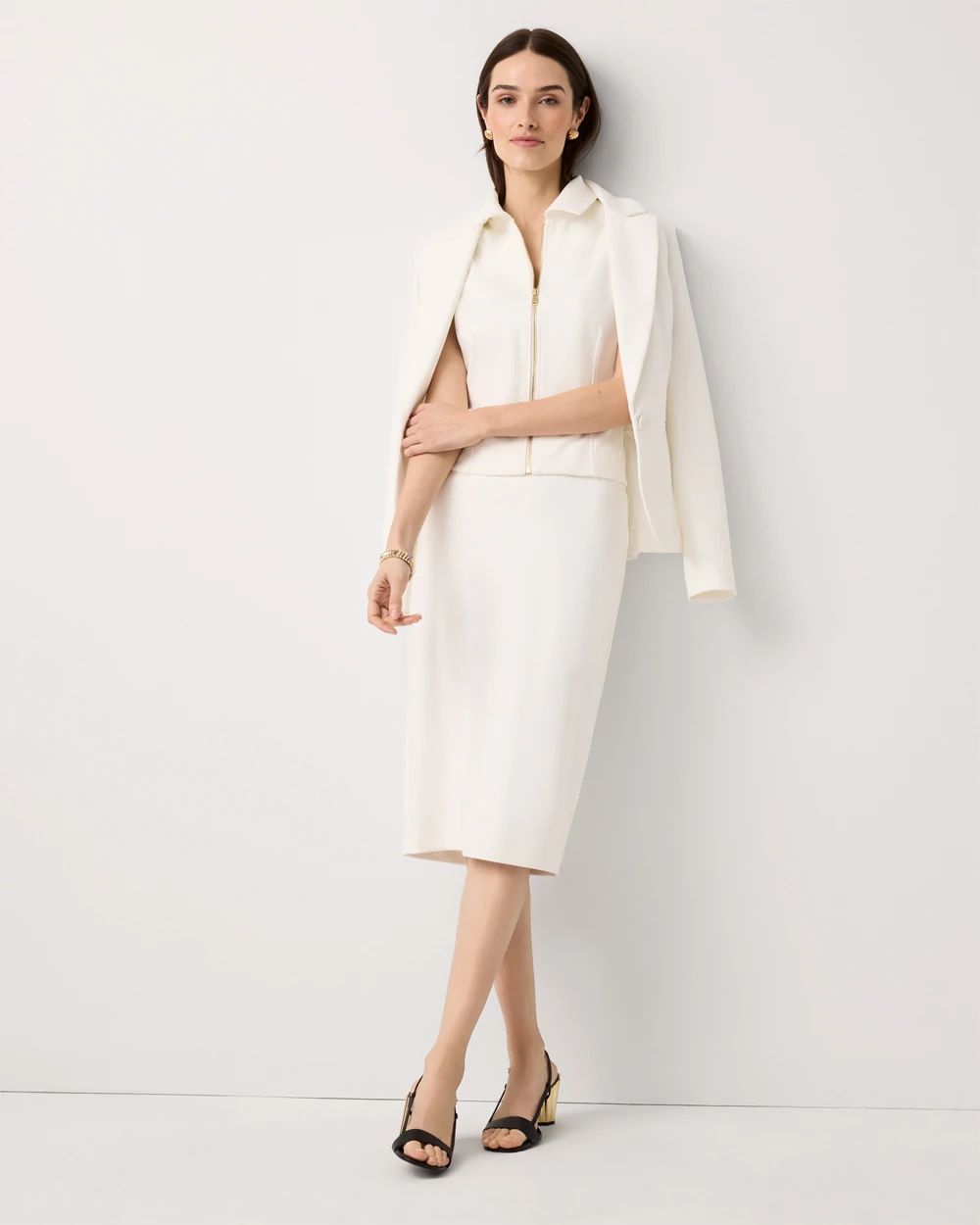 Knit Crepe Pencil Skirt