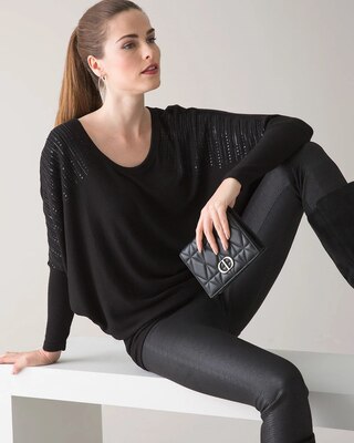 Embellished Knit Dolman Tunic