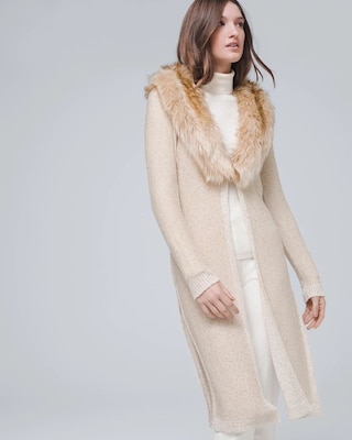Sequin Duster with Removable Faux Fur