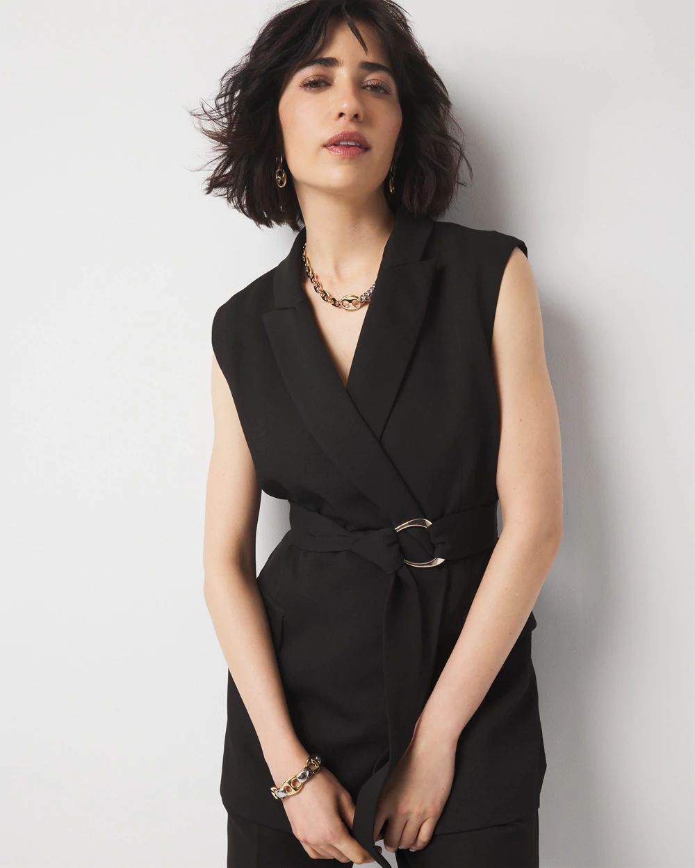 Belted Blazer Vest